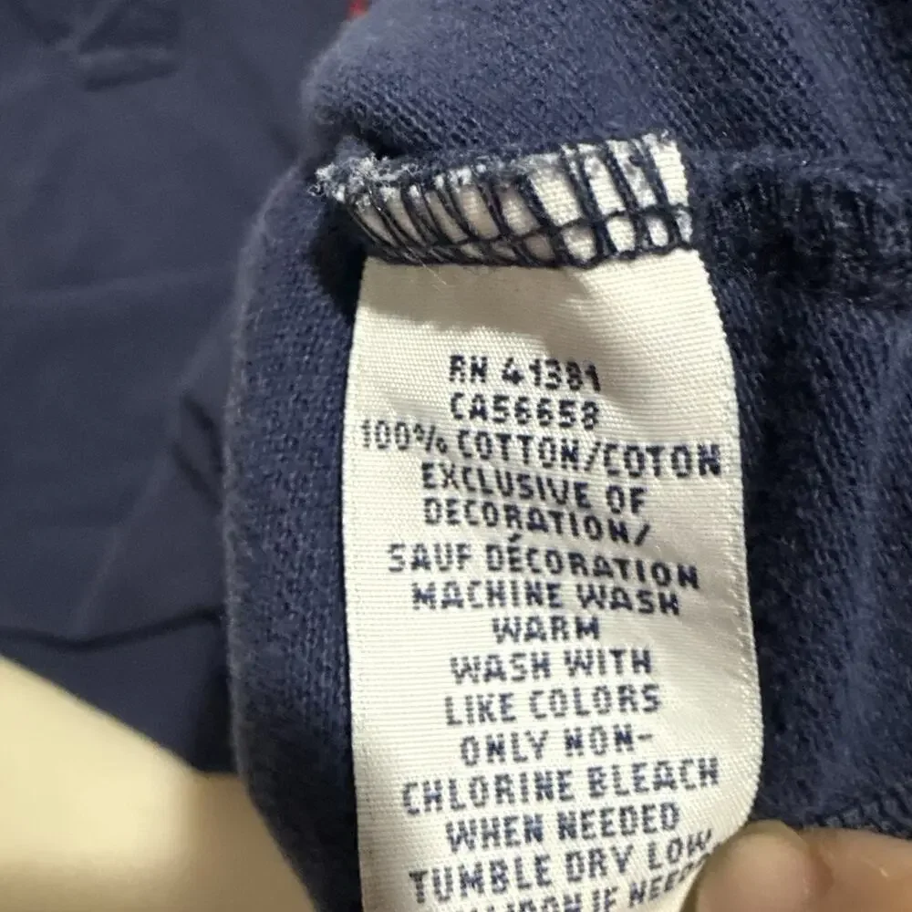 Ralph Lauren Men’s L Polo Shirt 100% Cotton Navy Blue Red Pony Logo Custom Fit